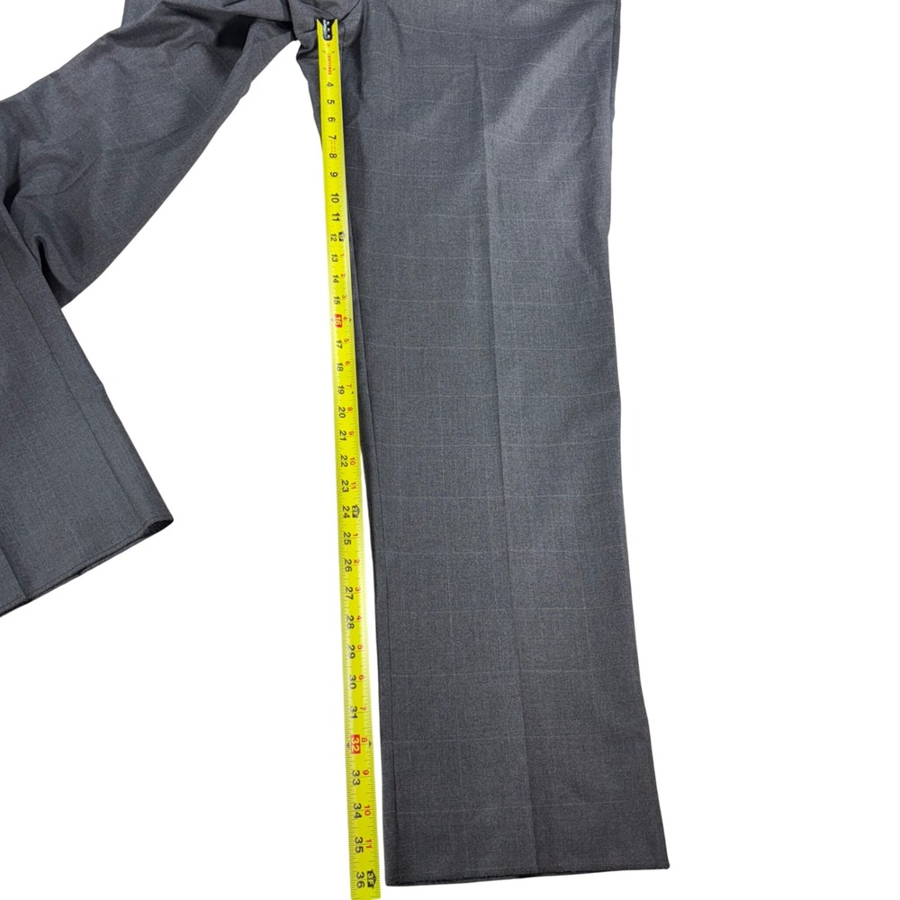 New Jos A Bank Traveler's Collection‎ 42 R Gray Plaid. 100% Wool Pants Unhemmed - Picture 8 of 14